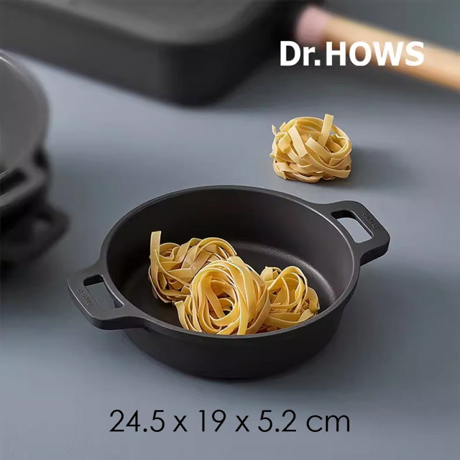 Dr Hows Bossk Nonstick Grill Pot Pan with Oakwood Handle
